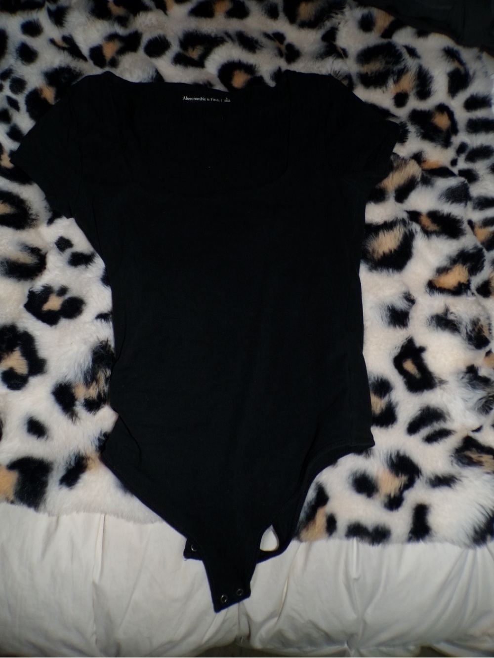abercrombie and fitch black square neck bodysuit